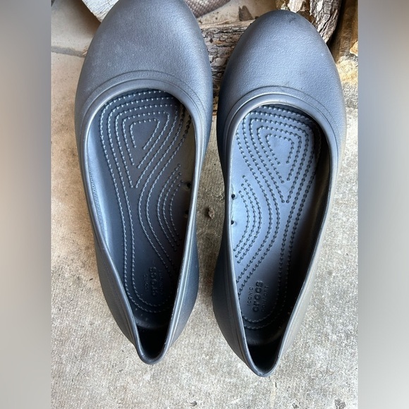 CROCS Brooklyn black Iconic Comfort ballerina style shoe Sz-W8.  A - Picture 3 of 9